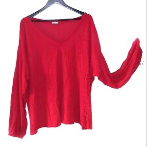 Falls Creek Red Balloon Sleeve Top 3X NWT
